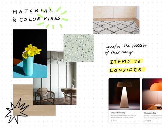 FigJam file used as interior design board