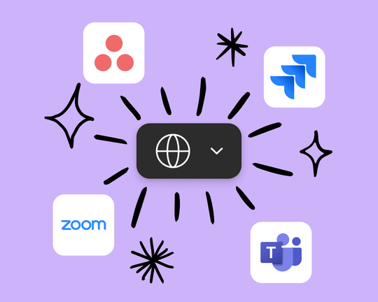 A graphic representation of Figma’s integration logos, including Zoom, Asana, Microsoft Teams and Jira.